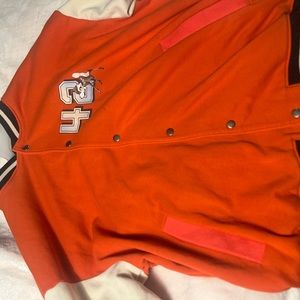 Orange Bambi varsity jacket